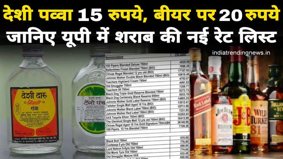 देशी पव्वा 15 रुपये, बीयर पर 20 रुपये, जानिए यूपी में शराब की नई रेट लिस्ट